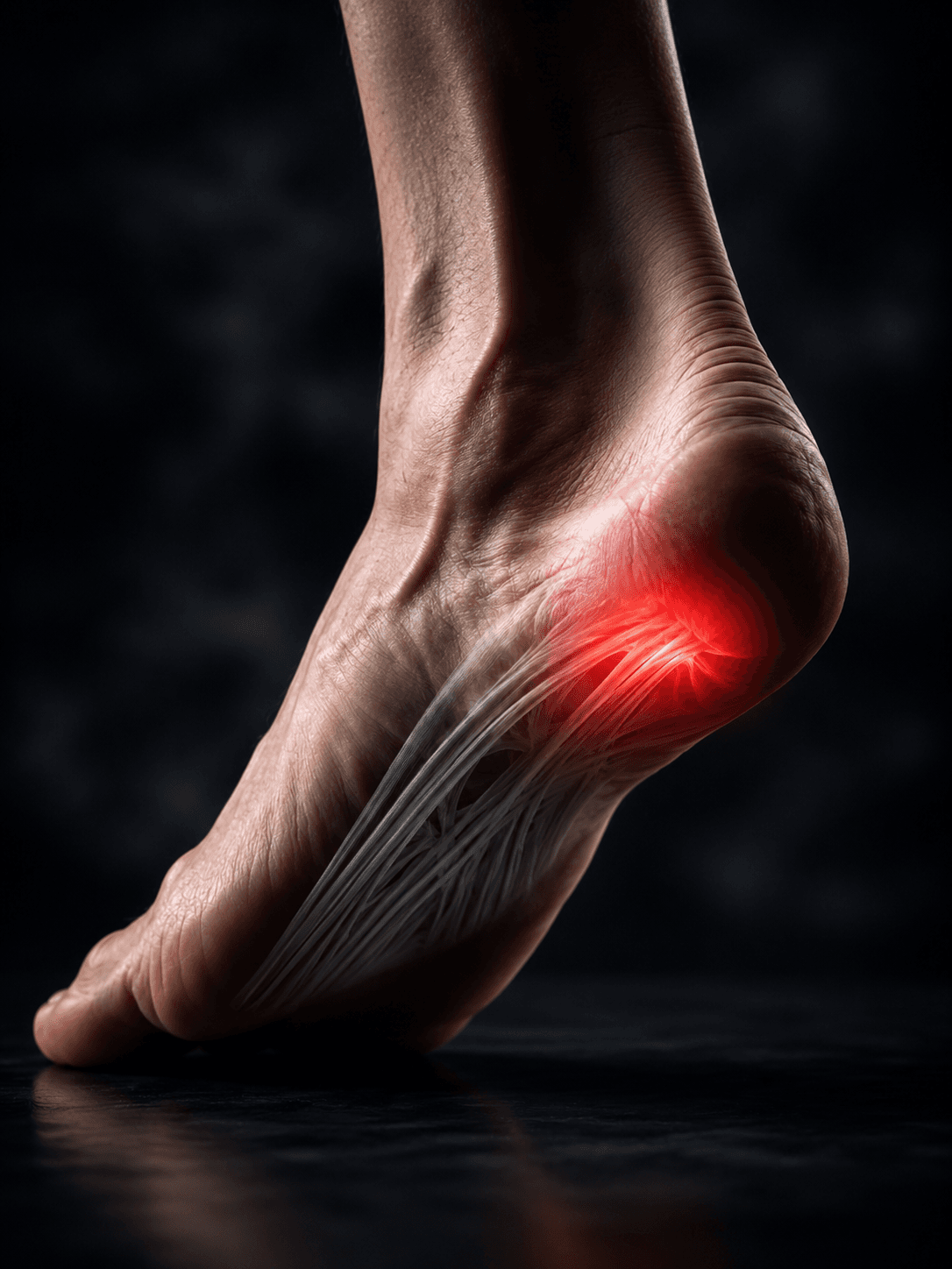 Anatomia da fasceíte plantar — fáscia plantar inflamada no calcâneo